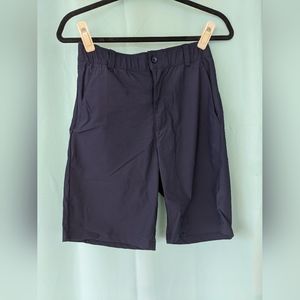Outdoor Sports Athletic Shorts Mens Sz 30 Dark Blue Elastic Waist Zipper Pockets